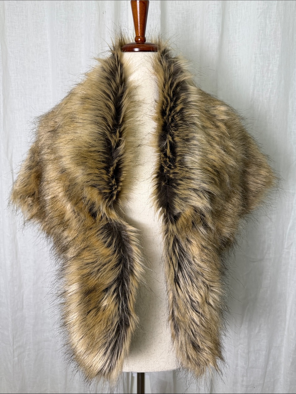 Faux Fur Cape Shawl in Brown Tones